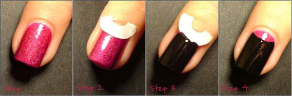 half moon nail art tutorial