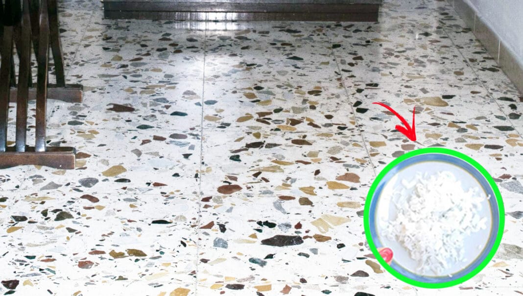 piso de virutas de mármol