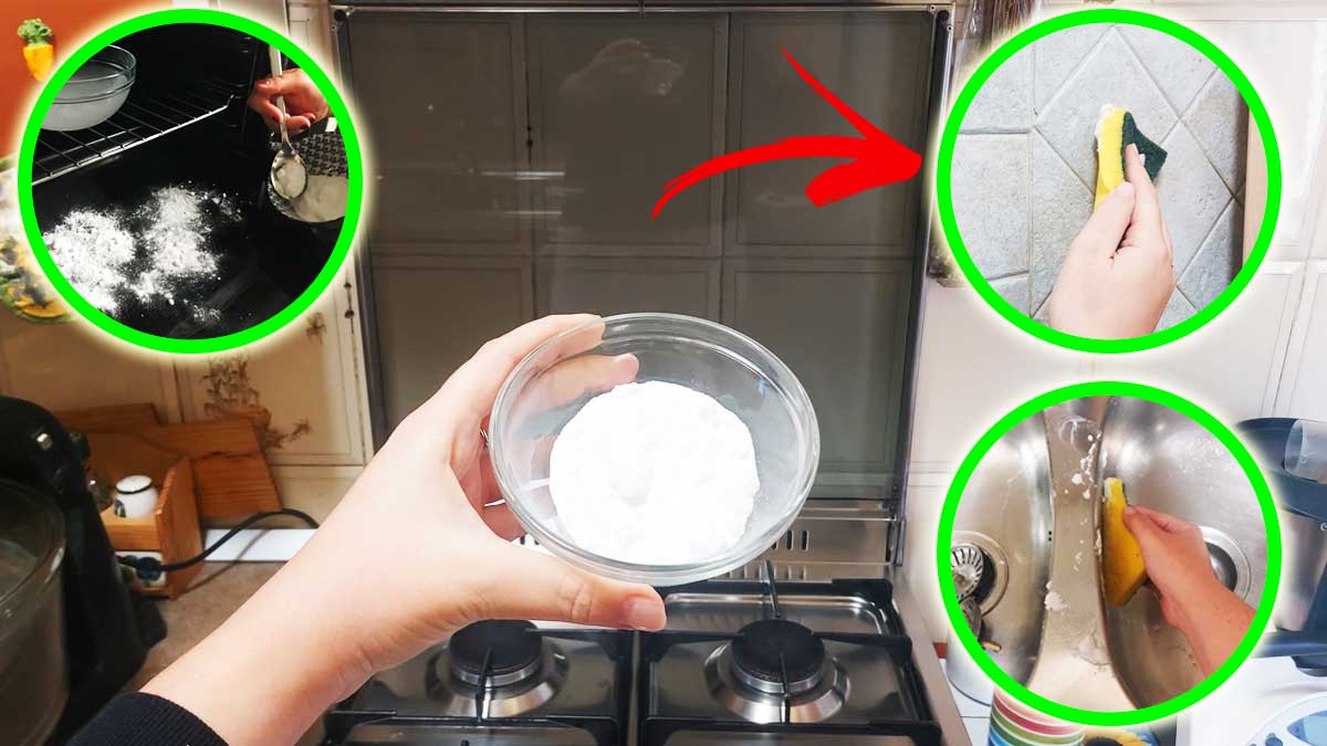 4+1 Trucchi con il Bicarbonato in Cucina per sgrassarla e lucidarla