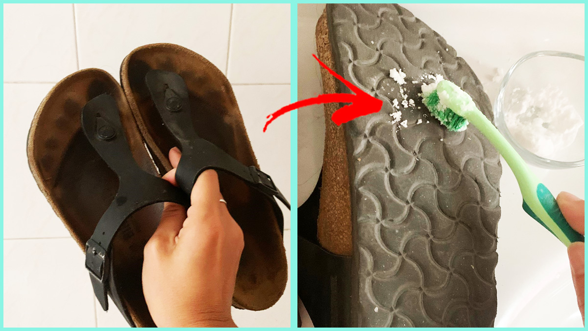 Come pulire le suole annerite dei Sandali prima di metterli via