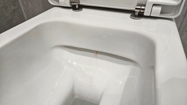 Sotto il bordo del WC si nasconde il calcare più difficile da togliere